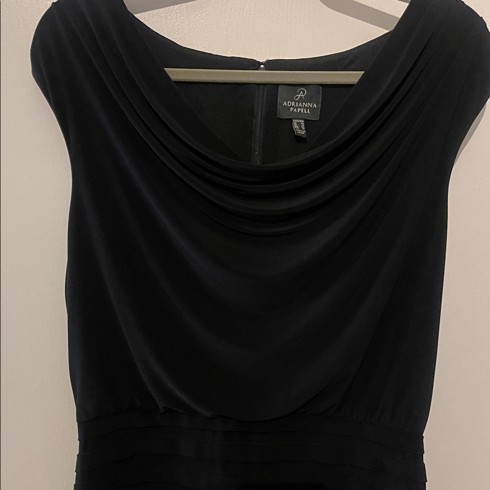 Adrianna Papell Elegant Black Cowl Neck Dress